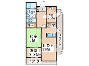 サンクス第２ハイツの物件間取画像